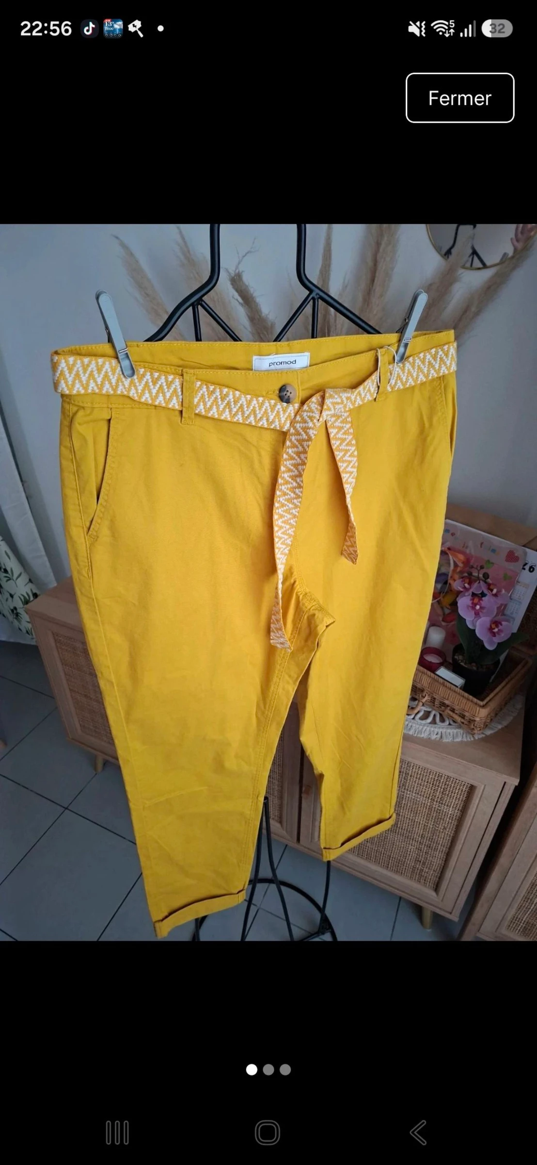 Pantalon chino moutarde promod t42